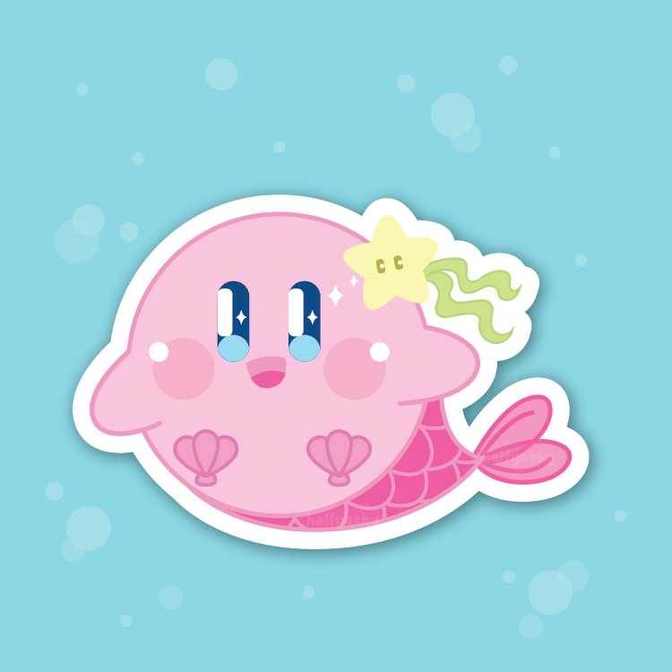 Mermaid Poyo Vinyl Sticker