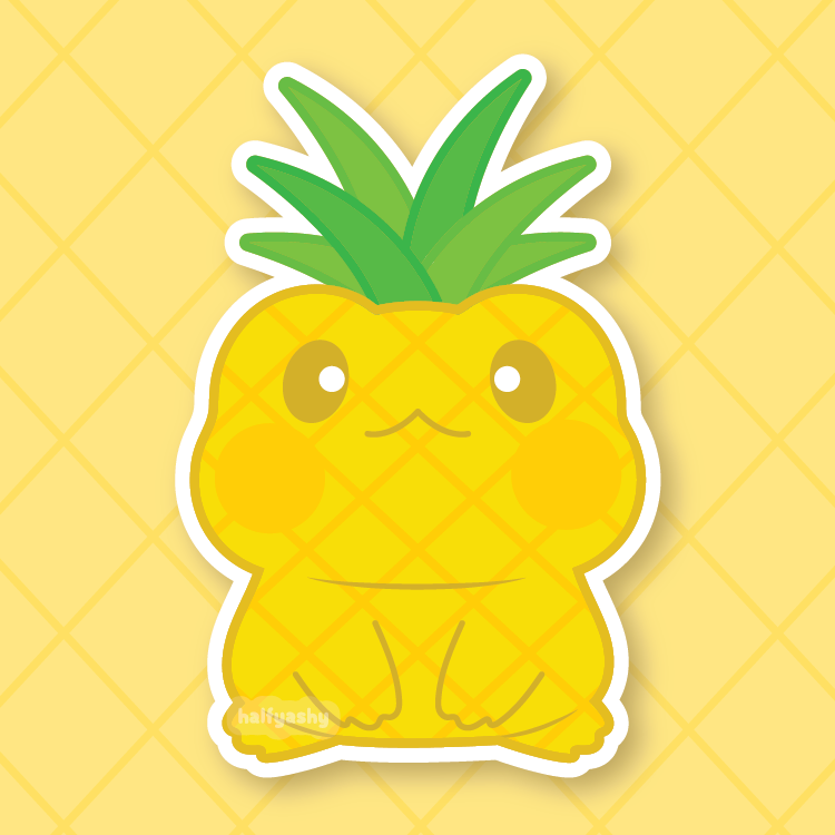 Pineapple Froggo Vinyl Sticker