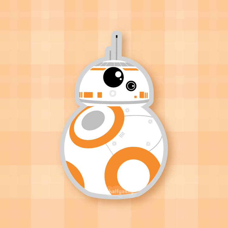 Orange Droid Vinyl Sticker
