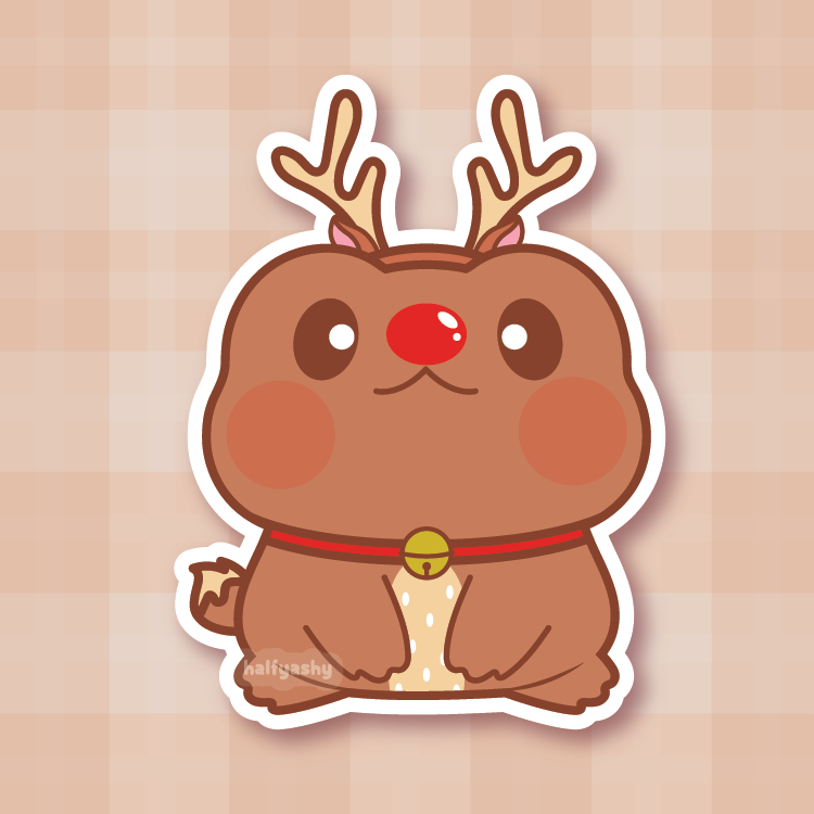 Reindeer Froggo Vinyl Sticker