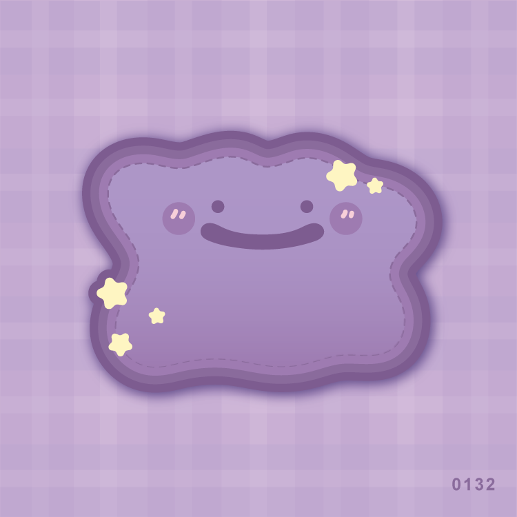 Poke Cutie Purple Blob #0132 Vinyl Sticker