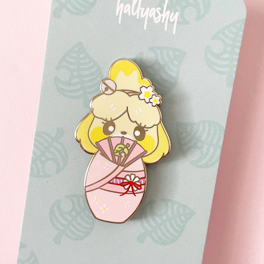 Kokeshi Pink Kimono Enamel Pin