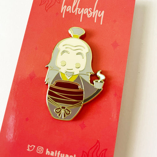 Kokeshi Tea Uncle Enamel Pin