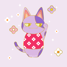 Load image into Gallery viewer, Kokeshi Purple Cat Enamel Pin
