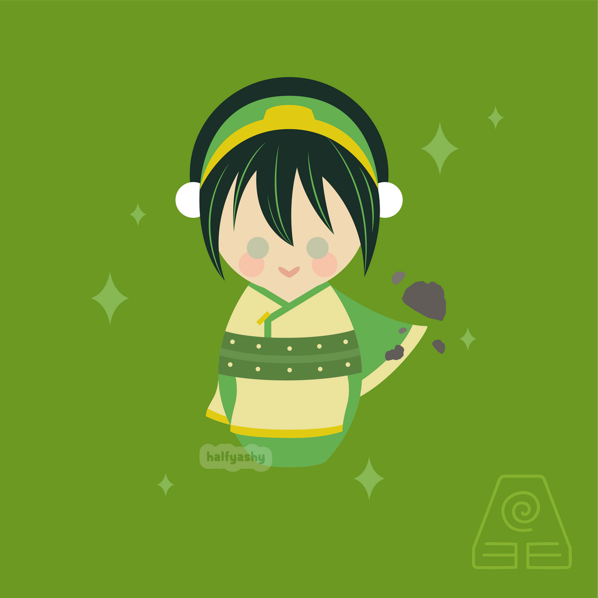 Kokeshi Earth Girl Enamel Pin