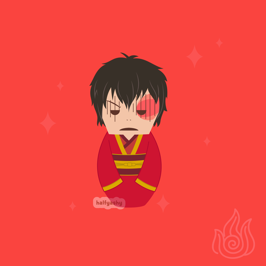 Kokeshi Fire Prince Variant Enamel Pin