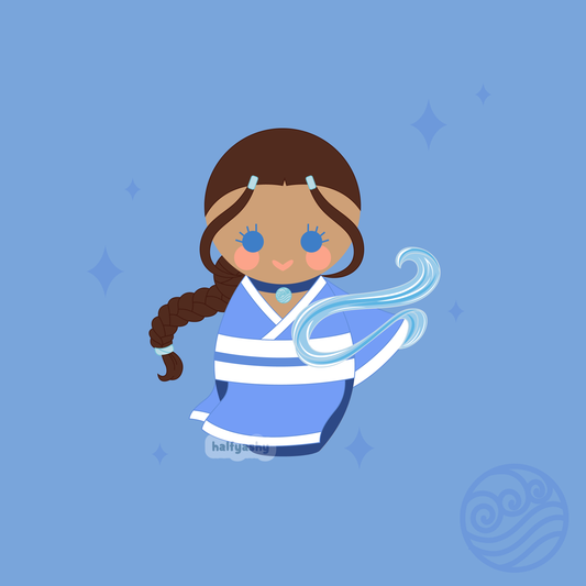 Kokeshi Southern Water Girl Enamel Pin