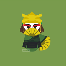 Load image into Gallery viewer, Kokeshi Double Fans Girl Enamel Pin