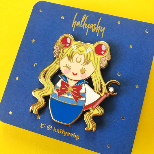 Kokeshi Moonie Enamel Pin
