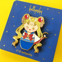 Load image into Gallery viewer, Kokeshi Moonie Enamel Pin