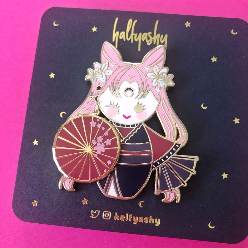 Kokeshi Wicked Lady Spinner Enamel Pin