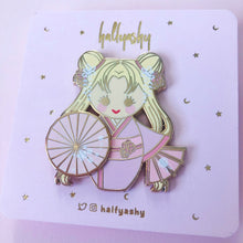Load image into Gallery viewer, Kokeshi Pink Spinner Enamel Pin