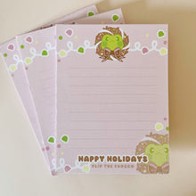 Load image into Gallery viewer, Gingerbread Wreath Flip the Froggo Notepad