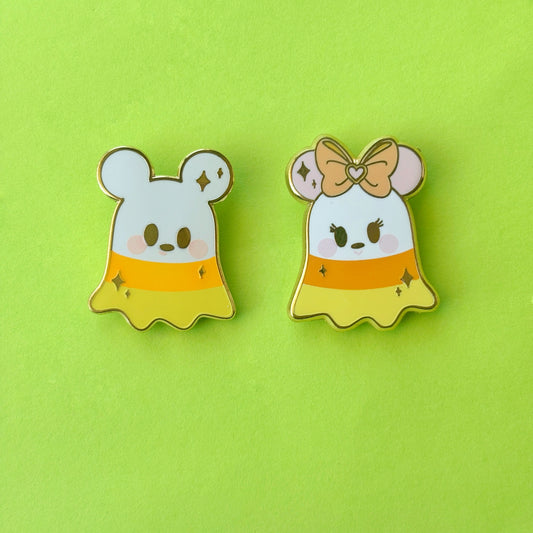 Candycorn Mouse Ghosties Enamel Pins