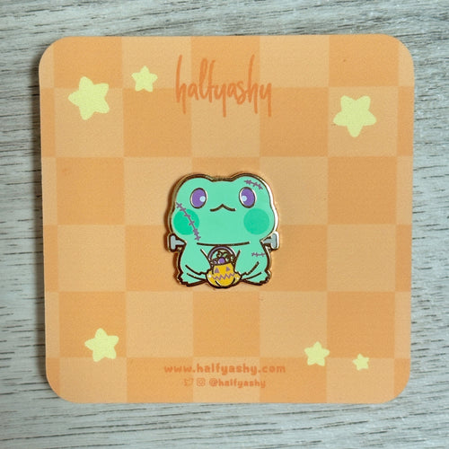 Franken Flip the Froggo Enamel Pin