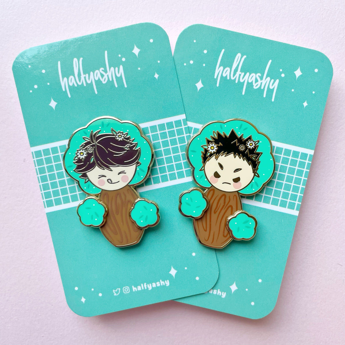 Treekawa + Tree-Iwa Spinning Kokeshi Enamel Pin