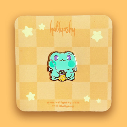 Franken Flip the Froggo Enamel Pin