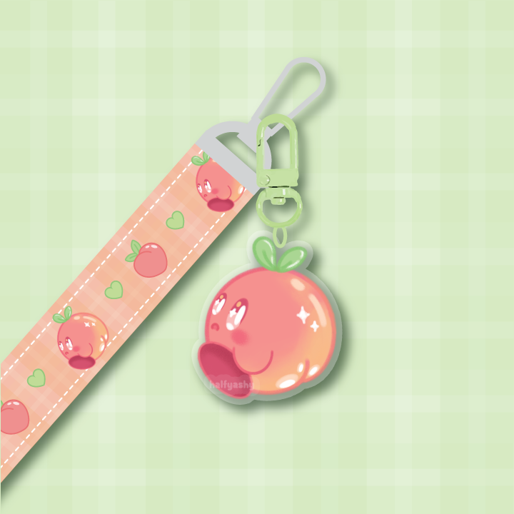 Peach Poyo Keychain Lanyard
