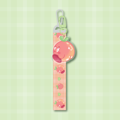 Peach Poyo Keychain Lanyard