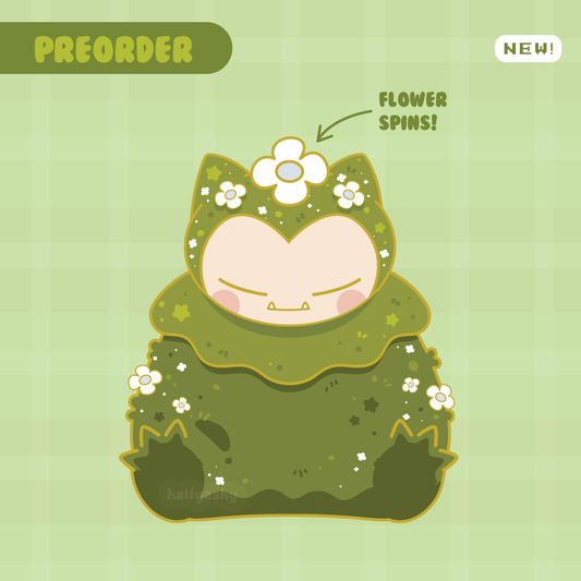 Poke Cutie Sleeping Moss Spinner Enamel Pin *PRE-ORDER*