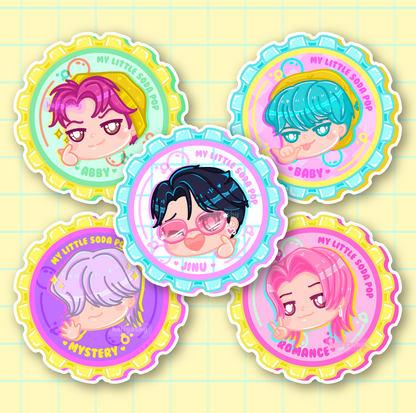 Bottle Cap Vinyl Stickers