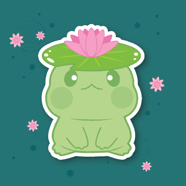 Lilypad Froggo Vinyl Sticker