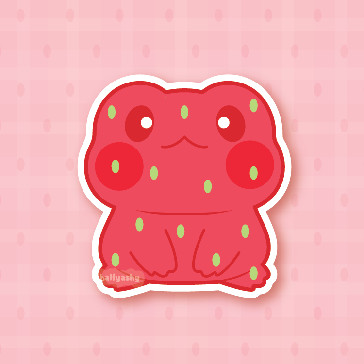 Strawberry Froggo Vinyl Sticker