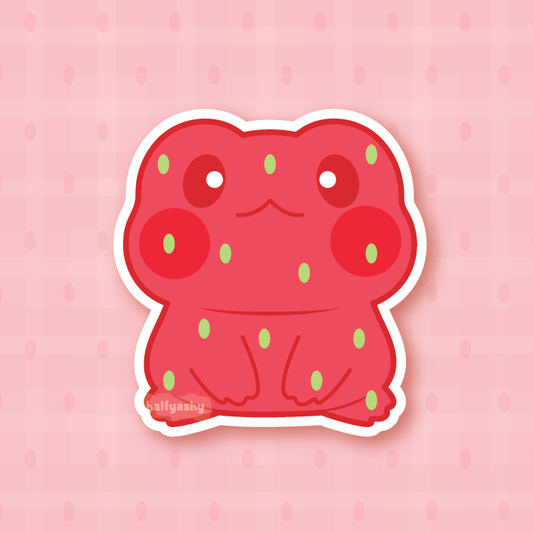 Strawberry Froggo Vinyl Sticker