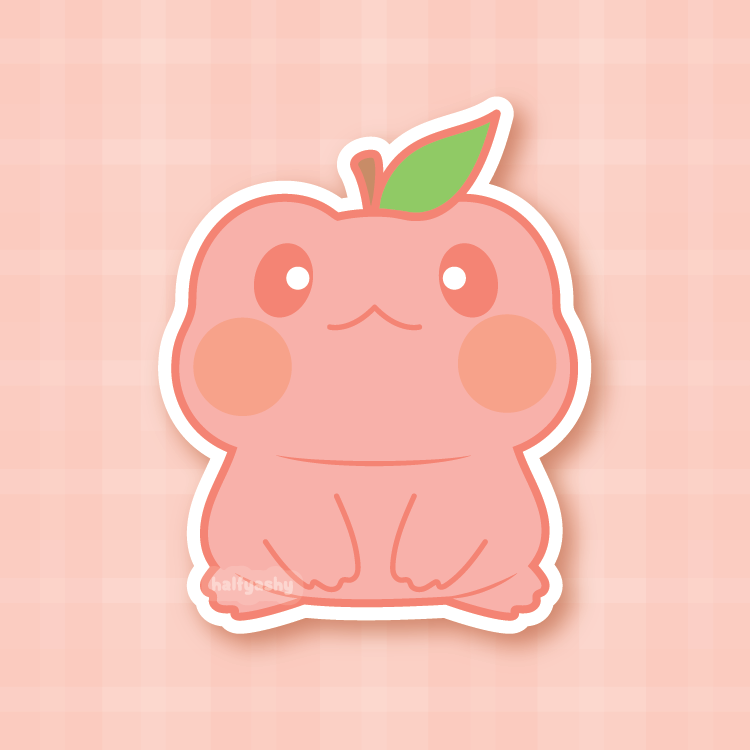Peach Froggo Vinyl Sticker