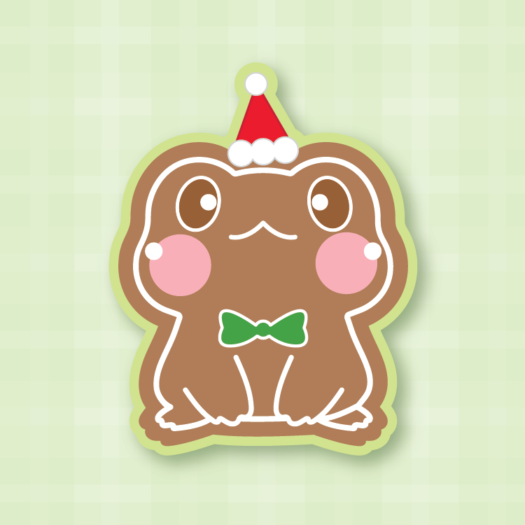 Gingerbread Froggo Vinyl Sticker