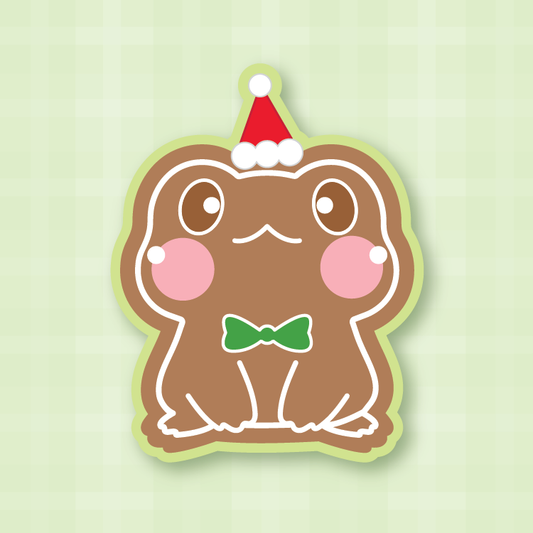 Gingerbread Froggo Vinyl Sticker