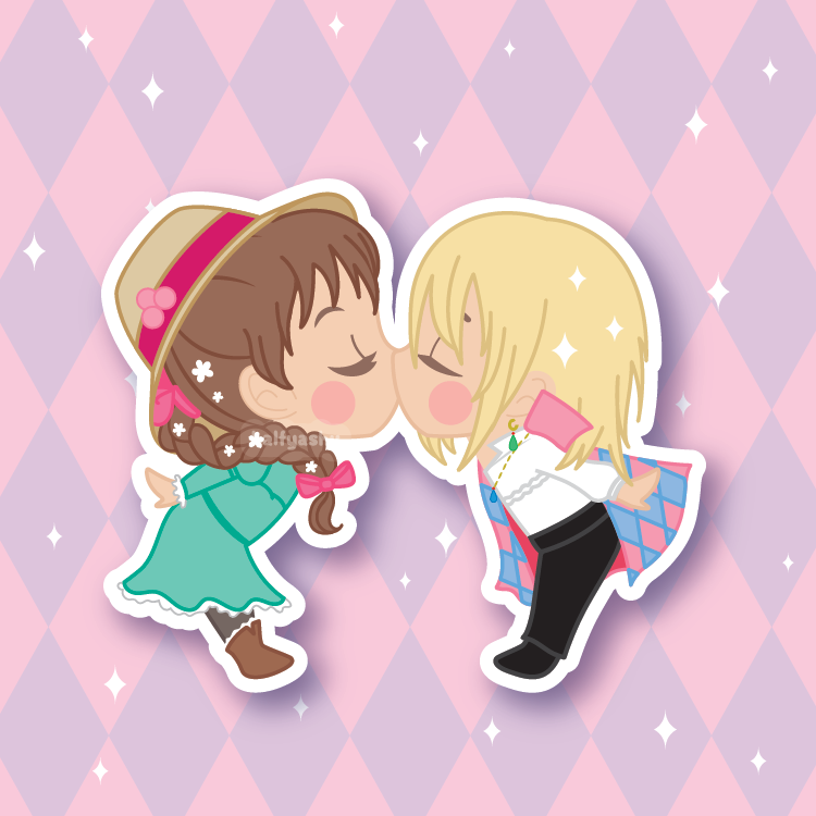 HMC Blonde Howl Kissing Cuties Vinyl Sticker