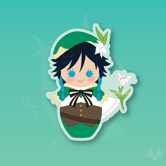 Venti Kokeshi Vinyl Sticker