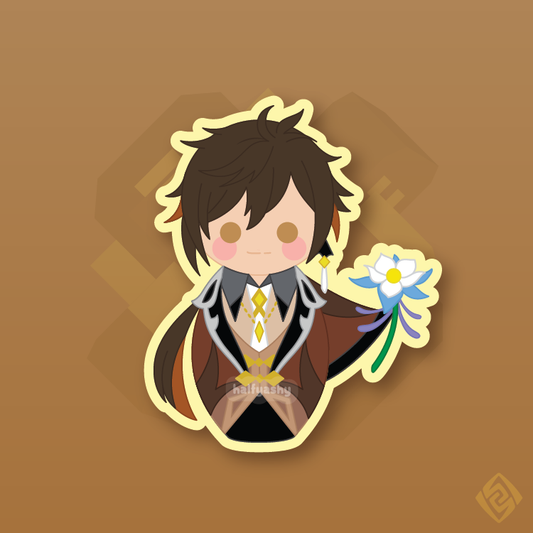 Zhongli Kokeshi Vinyl Sticker