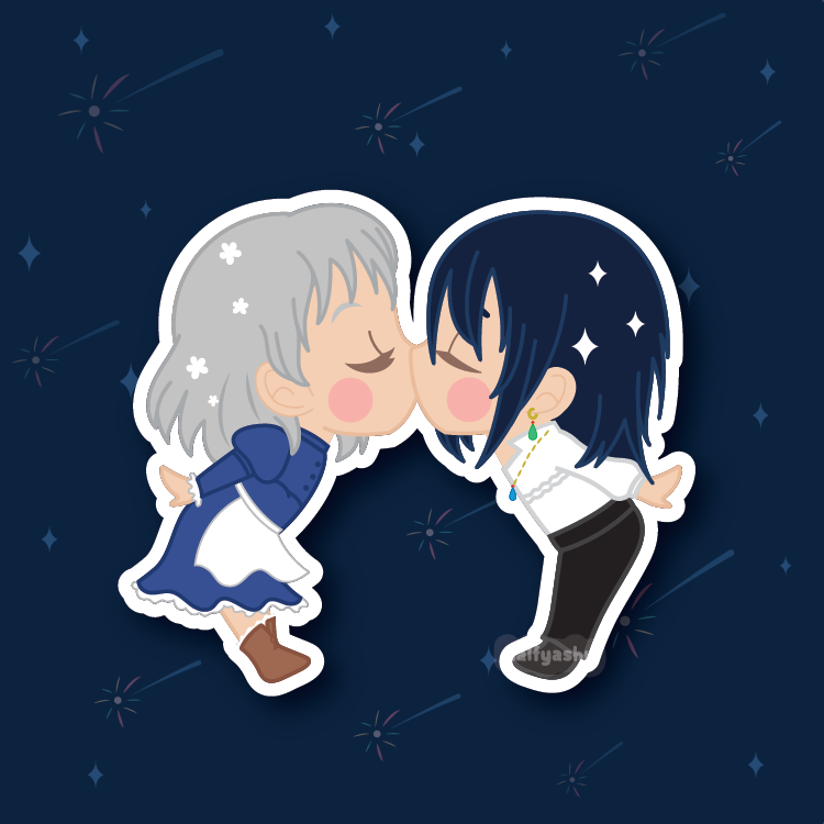 HMC Silver Sophie Kissing Cuties Vinyl Sticker