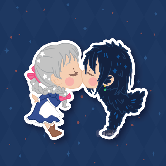 HMC Bird Howl Kissing Cuties Vinyl Sticker