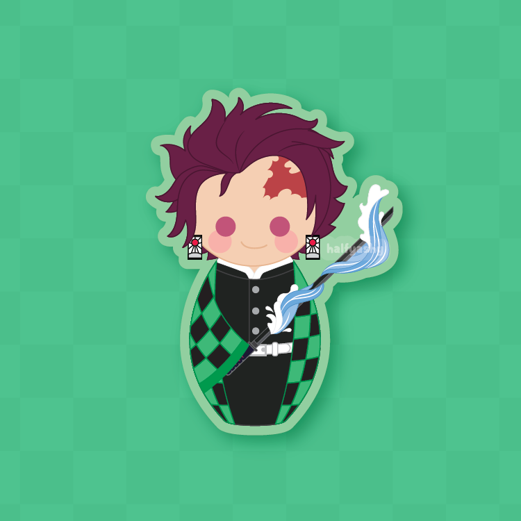 Water Breathing Kokeshi Vinyl Sticker