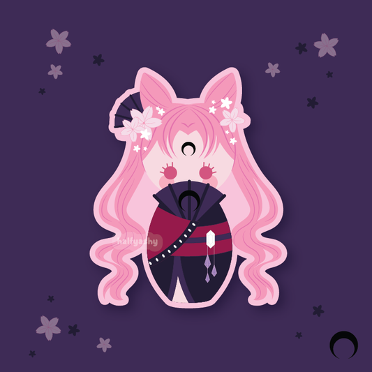 Wicked Moonie Kokeshi Vinyl Sticker