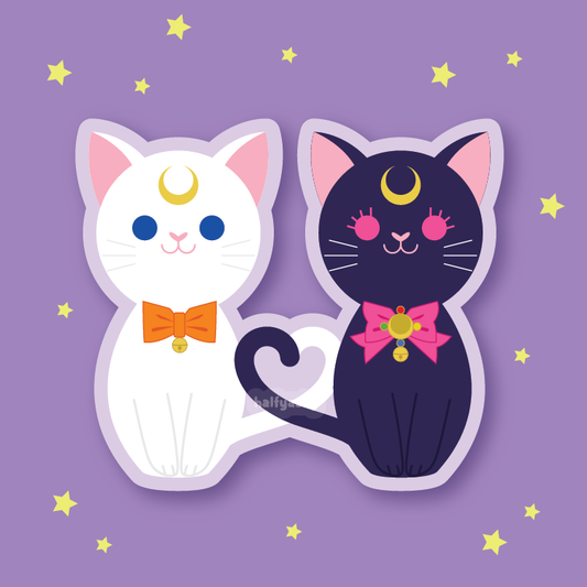 Moon Cats Moonie Kokeshi Vinyl Sticker
