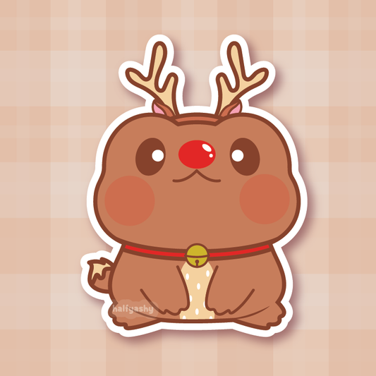 Reindeer Froggo Vinyl Sticker