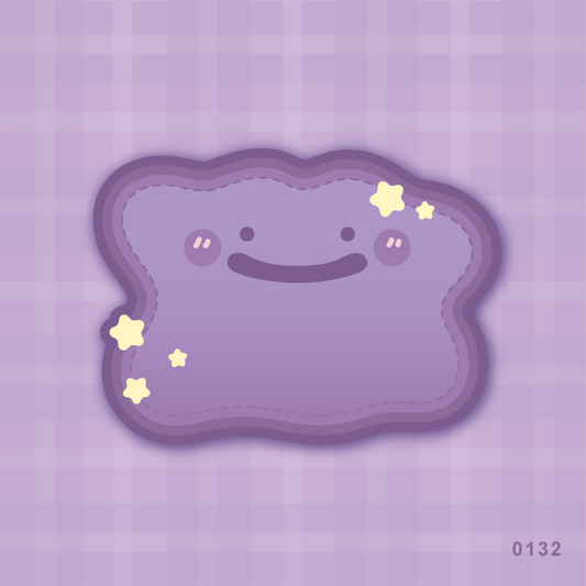 Poke Cutie Purple Blob #0132 Vinyl Sticker