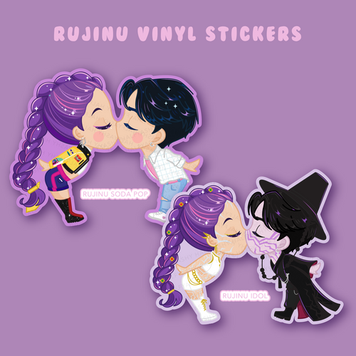 Rujinu Kissing Cuties Vinyl Stickers [Pre-Order]