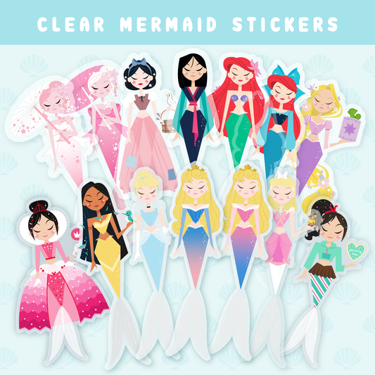 Once Upon a Mermaid (OUAM) Clear Vinyl Stickers