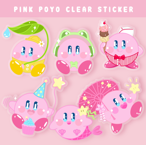 Pink Clear Vinyl Stickers