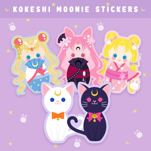 Kokeshi Moonie Vinyl Stickers