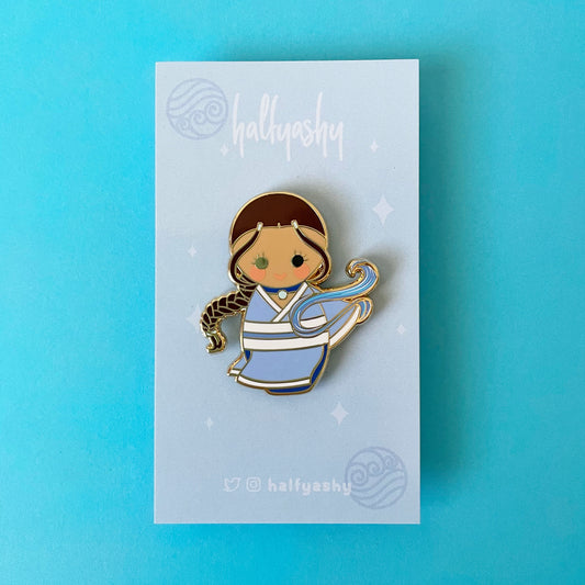 Kokeshi Southern Water Girl Enamel Pin