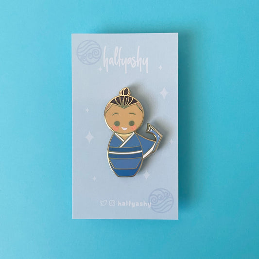 Kokeshi Boomerang Boy Enamel Pin