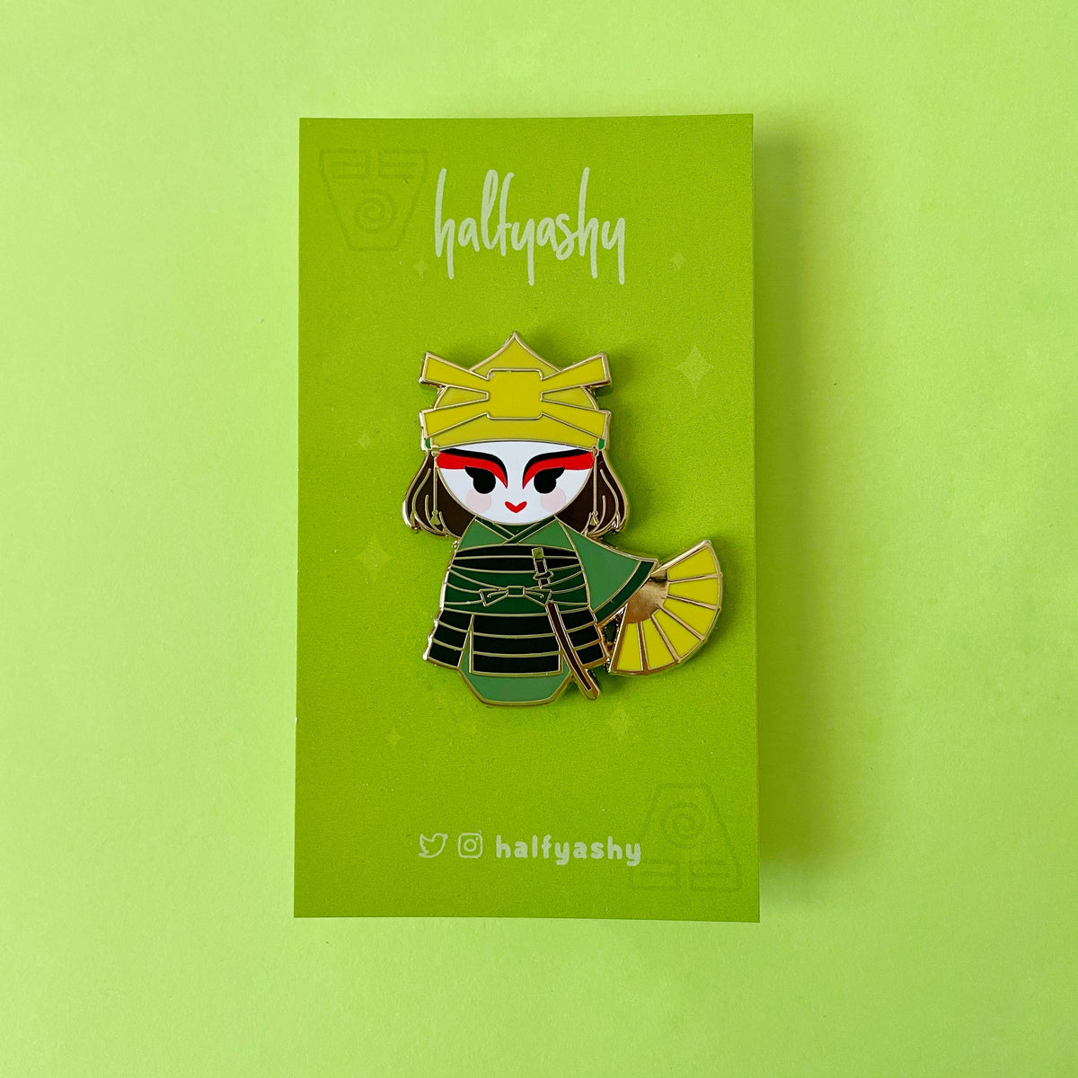 Kokeshi Fan Girl Enamel Pin