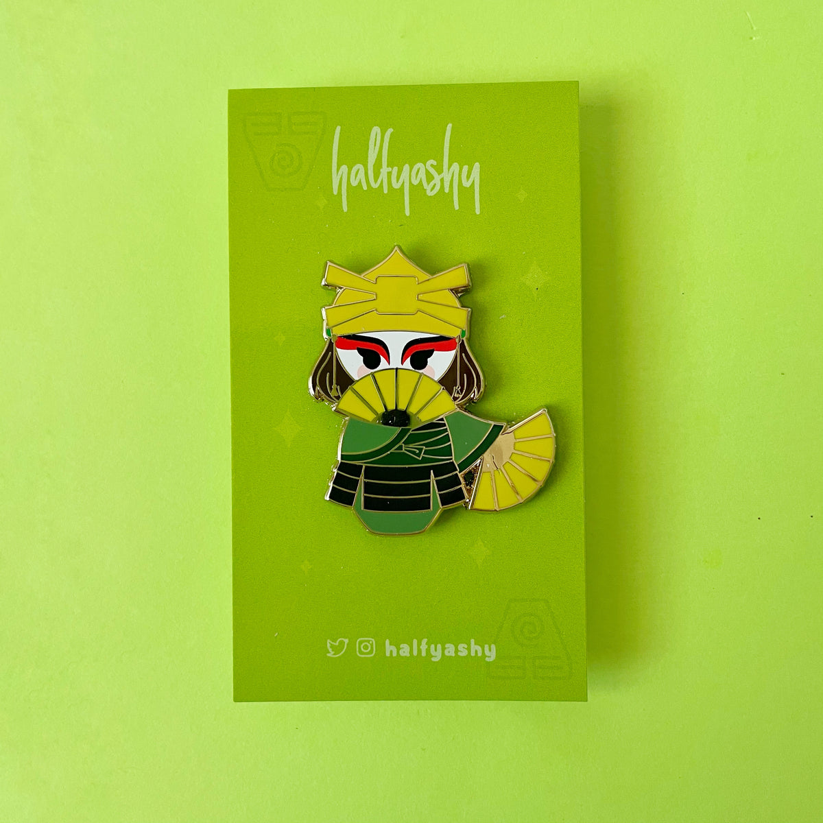 Kokeshi Double Fans Girl Enamel Pin