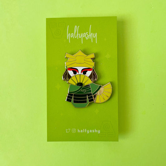 Kokeshi Double Fans Girl Enamel Pin